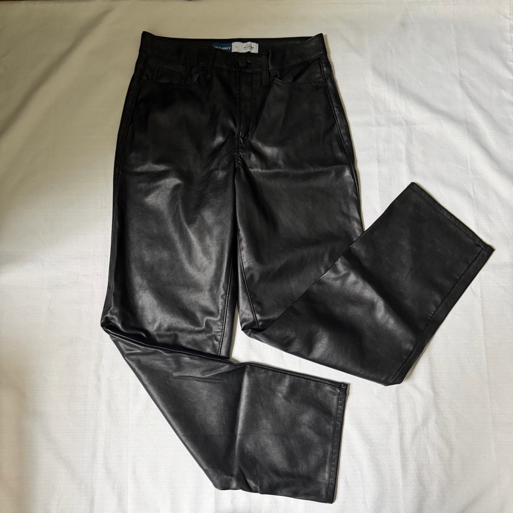 Old navy faux leather OG Loose pant size 4